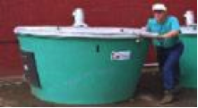 Photo d’un composteur fermé Earth Tub fabriqué par la compagnie américaine Green Mountain Technologies. 